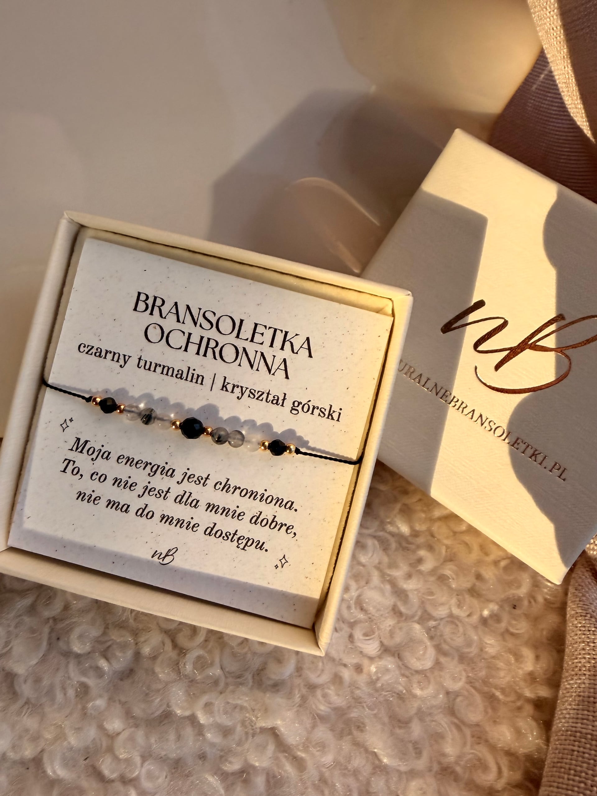 Bransoletka z Czarny turmalin , Czarny turmalin, Kryształ górski - Bransoletka ochronna - energetyczna bransoletka z kamieni naturalnych